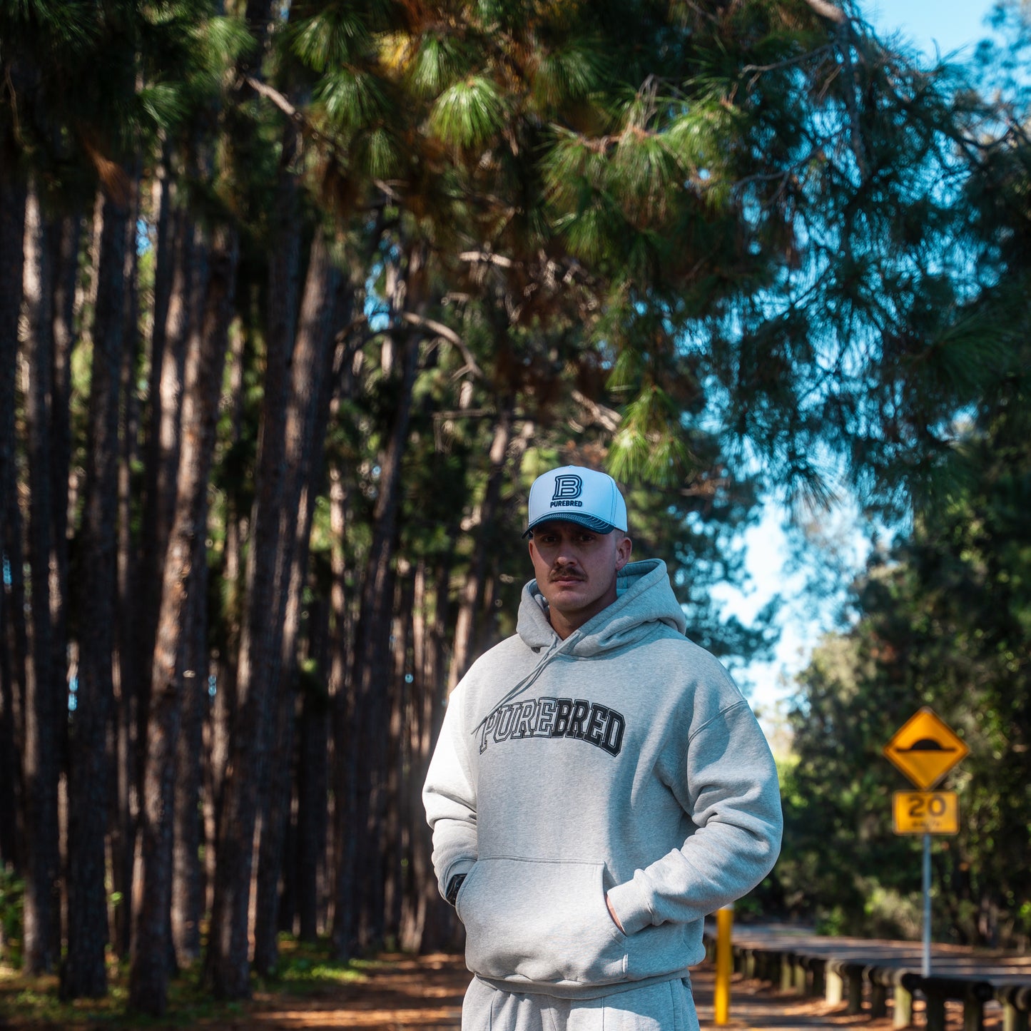 Purebred essential hoodie in grey marle