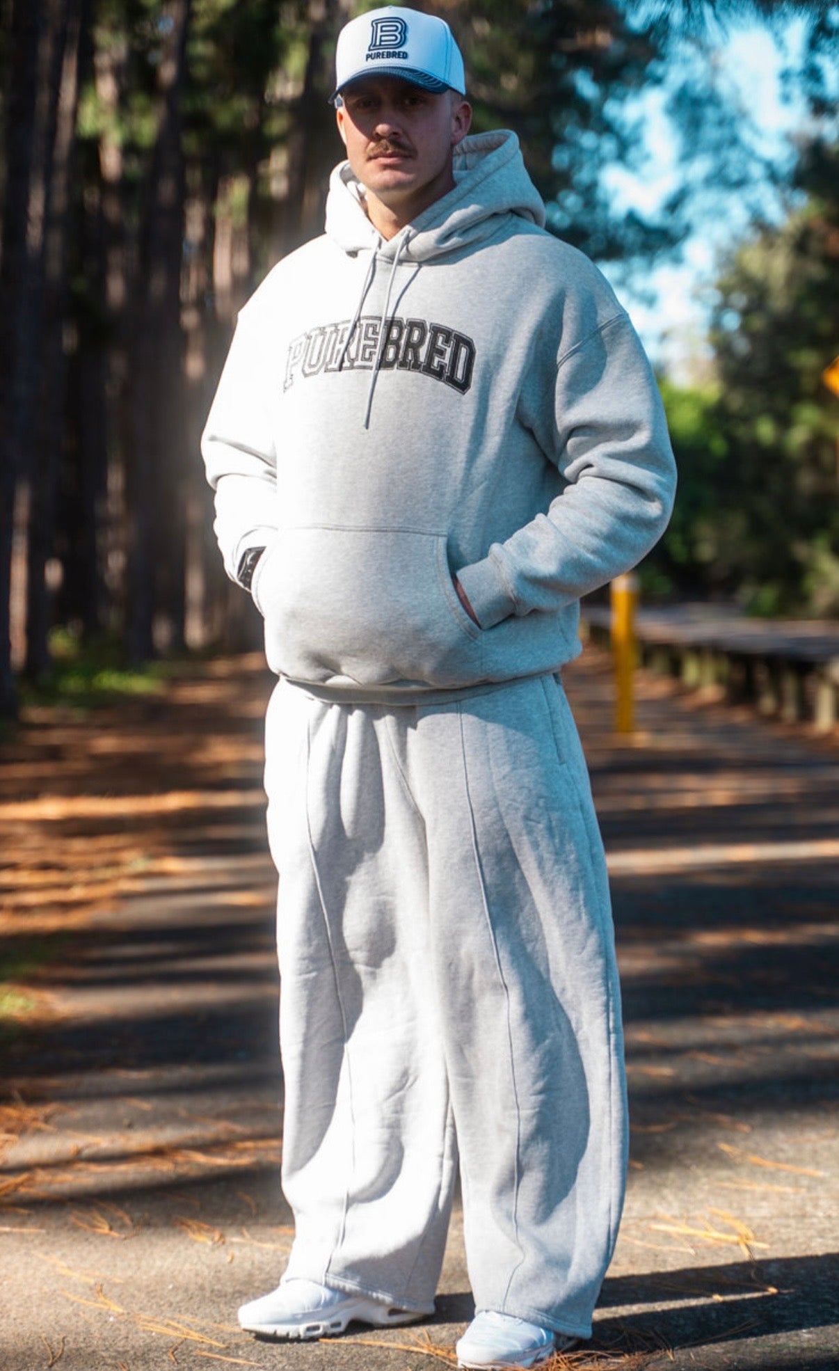 Purebred essential trackpants in grey marle